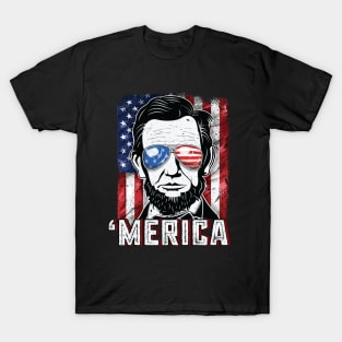 4th of July Merica Abraham Lincoln T-Shirt